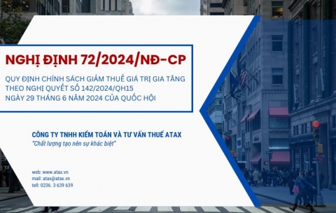 第 72/2024/ND-CP 号法令自 2024 年 7 月 1 日起将增值税降低 2%